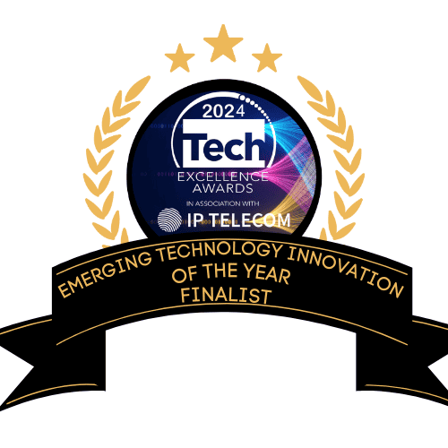2024 Tech Excellence Awards Badge reads "In Association with IP Telecom, Emerging Technology Innovation of the Year Finalist"
