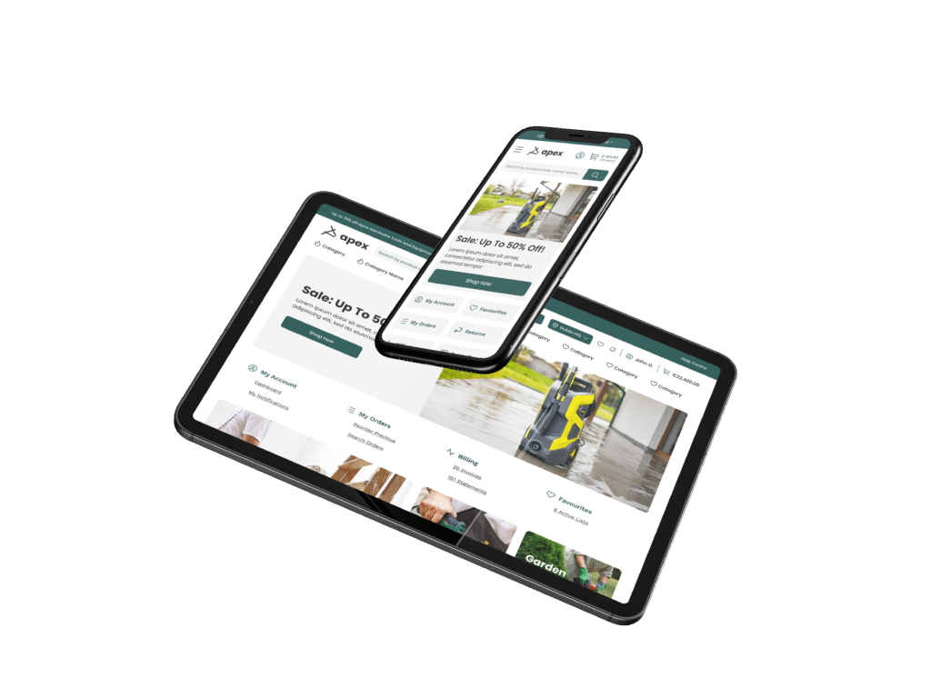 Apex hardware homepage on tablet and mobile