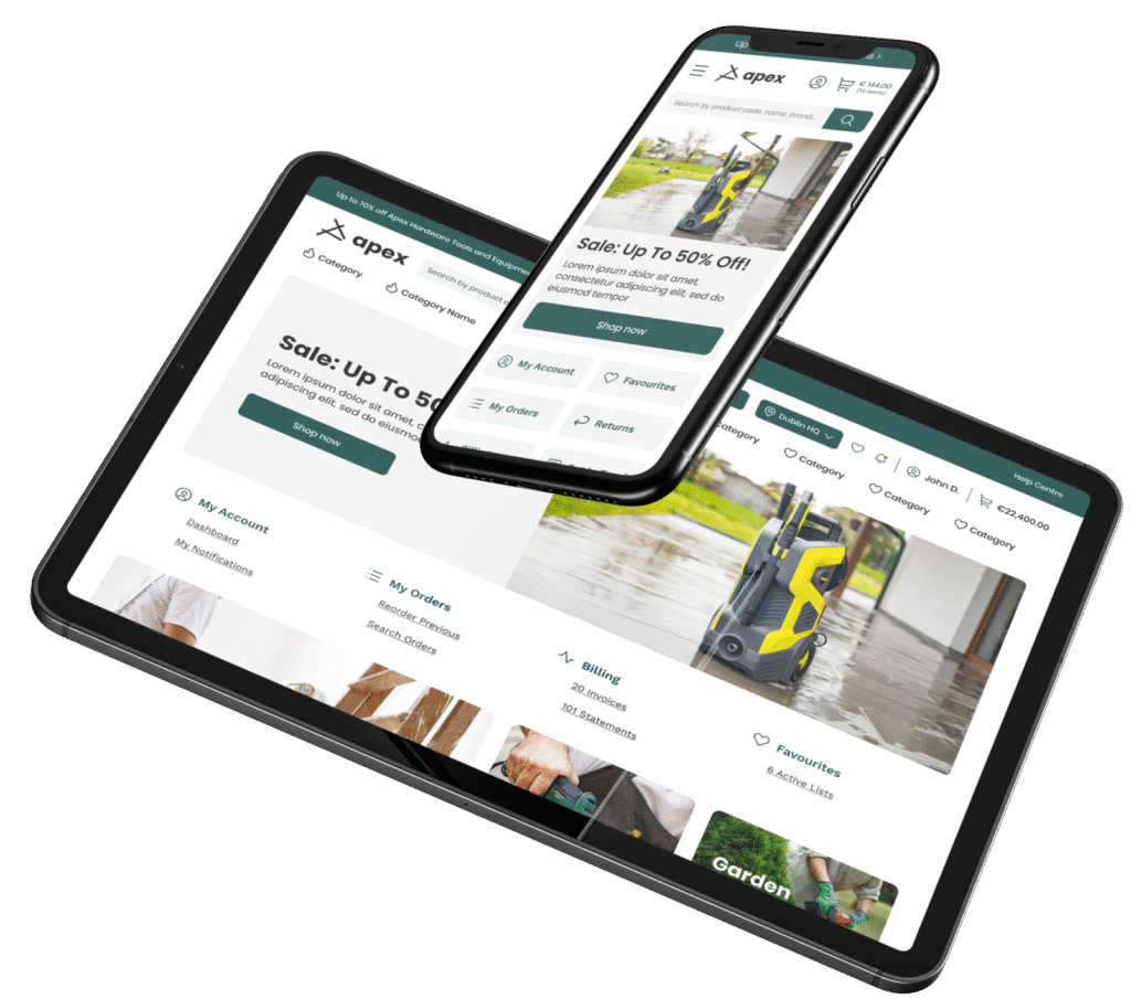 Apex hardware homepage on tablet and mobile
